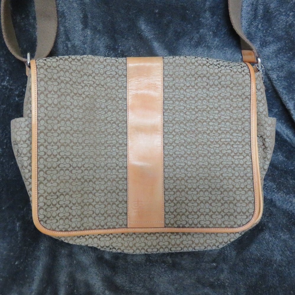 COACH Signature Brown Messenger/Laptop Bag